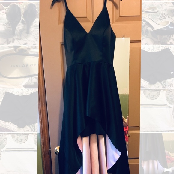 NWTs Black Dramatic High Low Prom Dress - Picture 5 of 11